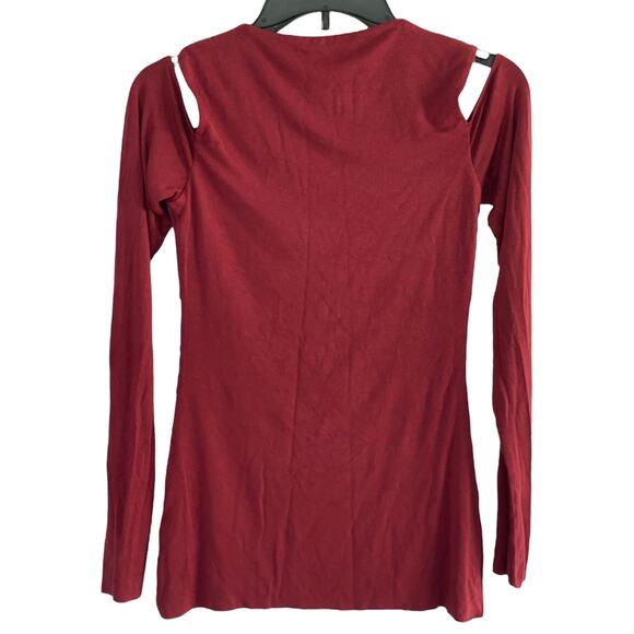 BAILEY 44 Cold Shoulder Burgundy Top Size Small - Picture 4 of 4